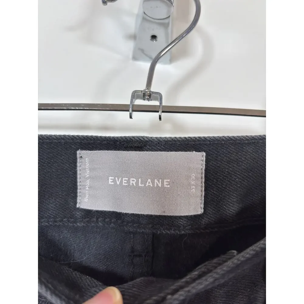 Everlane The Skinny Fit Jeans Mens Size 33 Black Stretch Cotton Tapered Leg